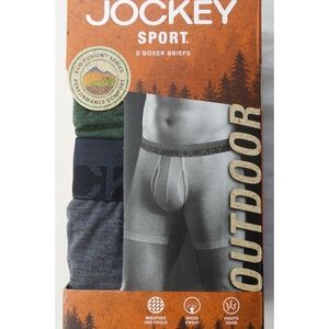 Jockey Men's Boxer Briefs 2 Pack S Green Grey Eco